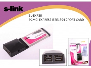 SL-EXP80 Pcmci Express 1394 800Mbs 2 Port Kart S-link