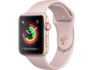 Apple Apple Watch Seri 3 42mm Altın Rengi Alüminyum Kasa ve Kum Pembesi Spor Kordon - MQL22TU/A