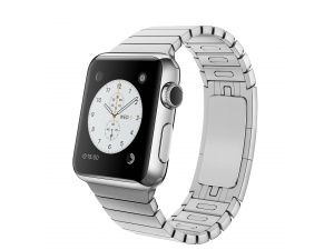 Apple Watch (38 mm) Paslanmaz Çelik Kasa ve Baklalı Model Paslanmaz Çelik Bilezik