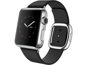 Watch (38 mm) Paslanmaz Çelik Kasa ve Modern Tokalı Siyah Kayış Apple