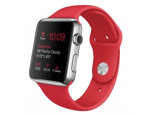 Watch (38 mm) Paslanmaz Çelik Kasa ve (PRODUCT) RED Spor Kordon Apple