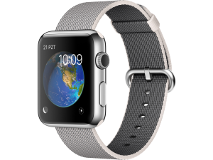 Watch (42 mm) Paslanmaz Çelik Kasa ve Naylon Örme İnci Grisi Kordon Apple