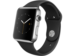 Apple Watch (42 mm) Paslanmaz Çelik Kasa ve Siyah Spor Kordon