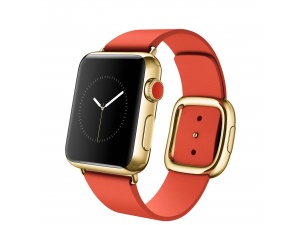 Watch Edition (38 mm) 18 Ayar Sarı Altın Kasa ve Modern Tokalı Parlak Kırmızı Kayış Apple