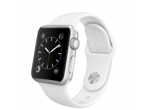 Watch Sport (38 mm) Gümüş Rengi Alüminyum Kasa ve Beyaz Spor Kordon Apple