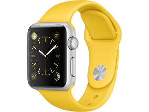 Watch Sport (38 mm) Gümüş Rengi Alüminyum Kasa ve Sarı Spor Kordon Apple