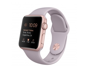 Watch Sport (38 mm) Roze Altın Rengi Alüminyum Kasa ve Lavanta Spor Kordon Apple