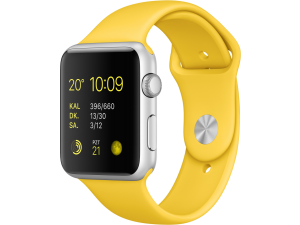 Watch Sport (42 mm) Gümüş Rengi Alüminyum Kasa ve Sarı Spor Kordon Apple