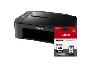 Canon E3340 Renkli Inkjet Yazıcı/ Fotokopi+Tarama/ Wifi + Pg-46 Siyah Mürekkep Kartuşu