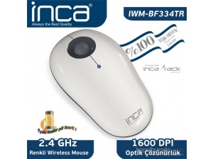 Inca Vivre IWM-BF334TR Inca -Track 1600 Dpi Wireless Nano Alıcılı Beyaz Gri