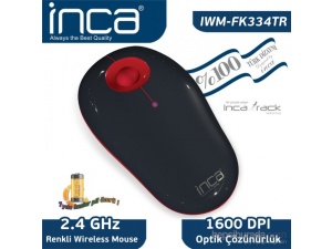 Inca Vivre IWM-FK334TR Inca-Track 1600 Dpi Wireleless Nano Alıcılı Siyah Kırmızı
