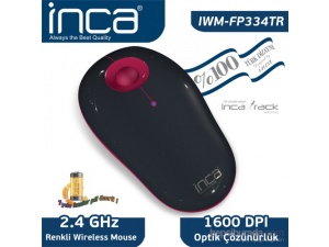 Inca Vivre IWM-FP334TR Inca-Track 1600 Dpi Wireless Nano Alıcılı Siyah Pembe