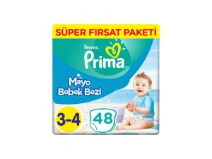 Prima Mayo Bebek Bezi 3 Beden Midi Fırsat Paketi 48 Adet