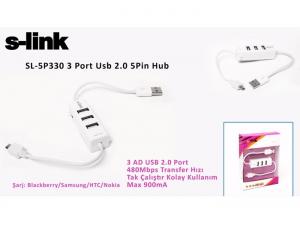 S-link SL-5P330 3 Port Usb 2.0 5Pin Hub