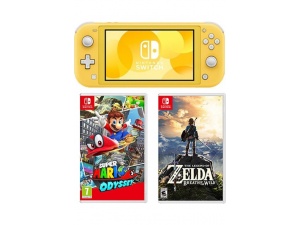 Nintendo Switch Lite Konsol Sarı + Super Mario Odyssey + The Legend Of Zelda Breath Of The Wild Switch Oyun