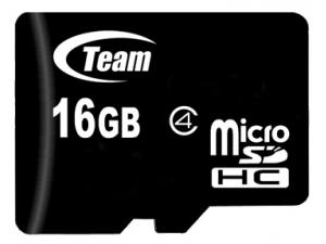 MicroSDHC 16GB Class 4 Team